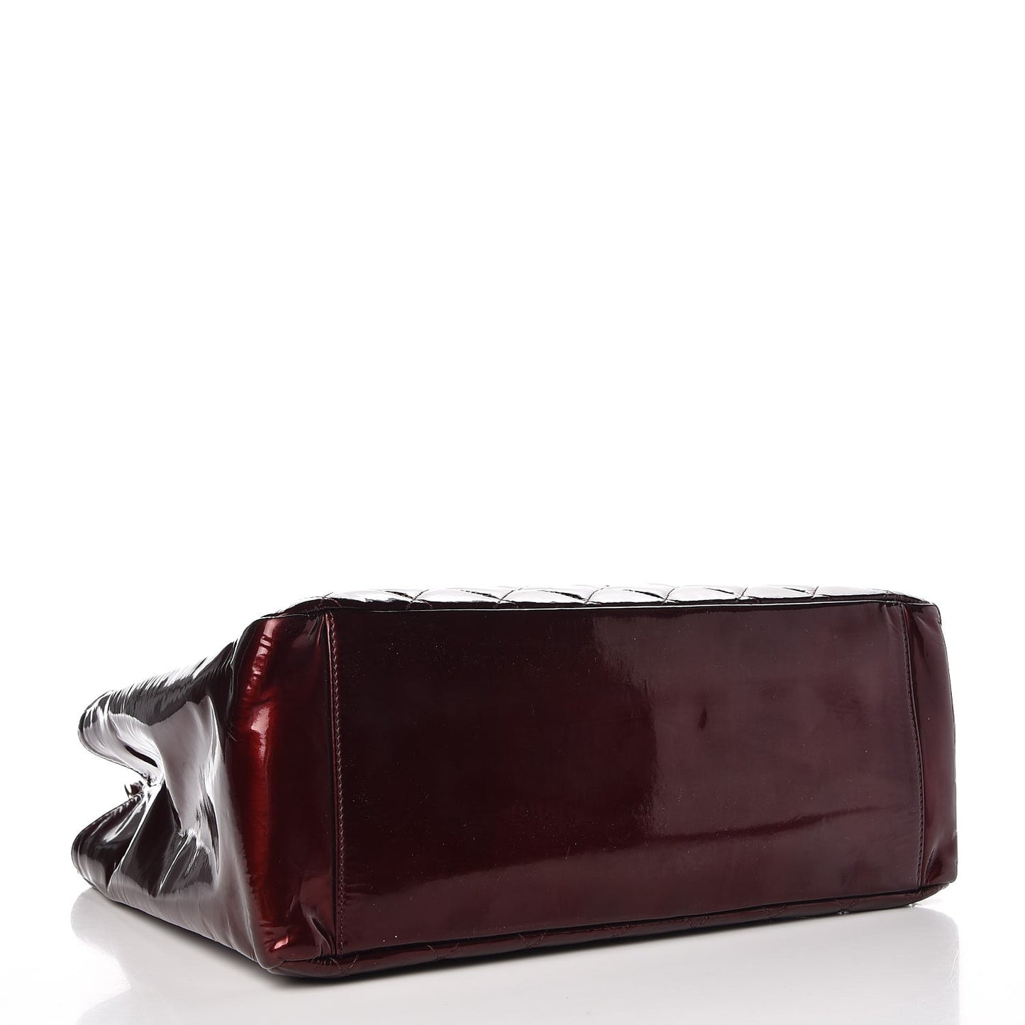 Patent Quilted Grand Shopping Tote GST Dark Bordeaux