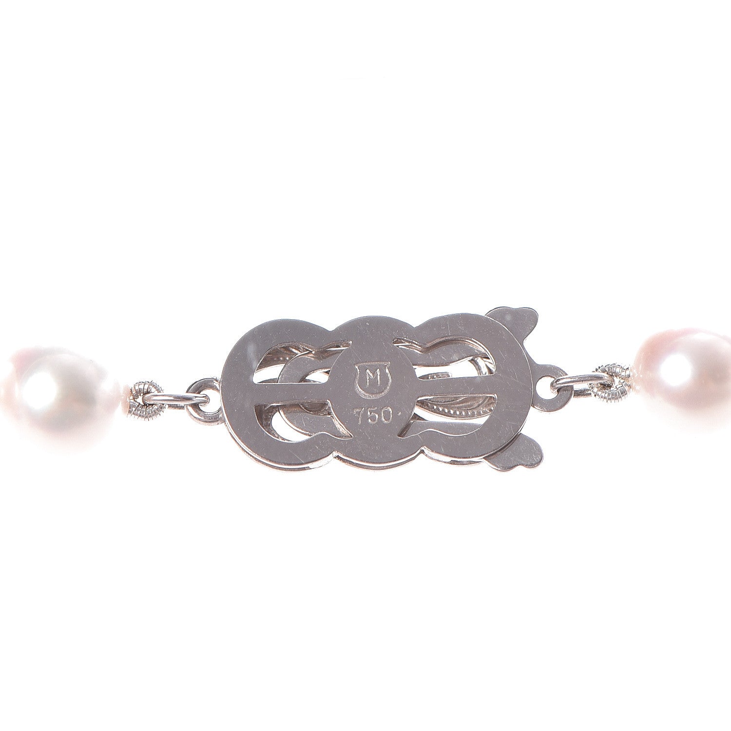 Mikimoto 18K White Gold Akoya Pearl 7.5-9.5mm "M" Strand Graduated Necklace 18 4 of 6