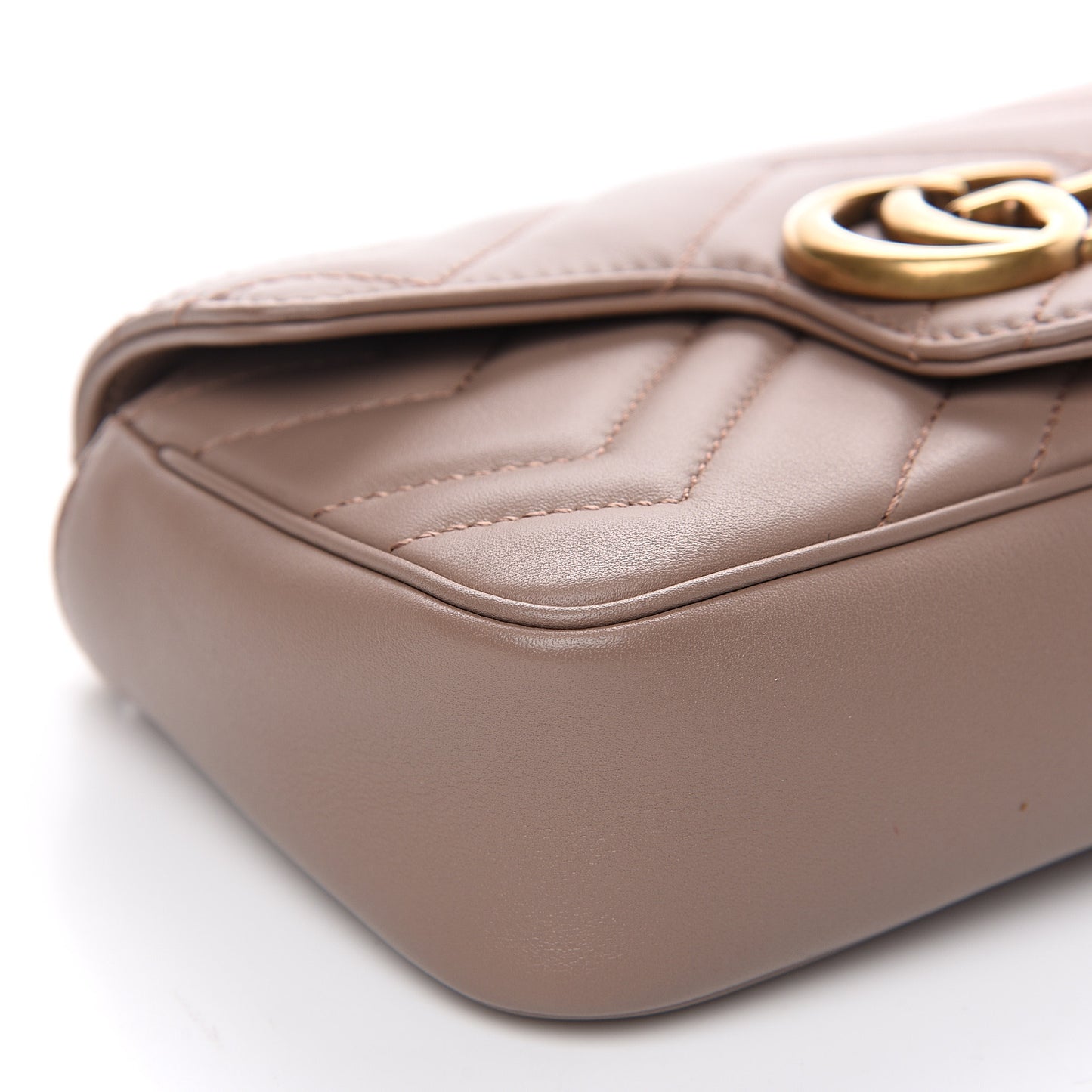 Calfskin Matelasse Super Mini GG Marmont Shoulder Bag Porcelain Rose