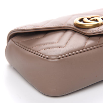 Gucci Calfskin Matelasse Super Mini GG Marmont Shoulder Bag Porcelain Rose 7 of 9