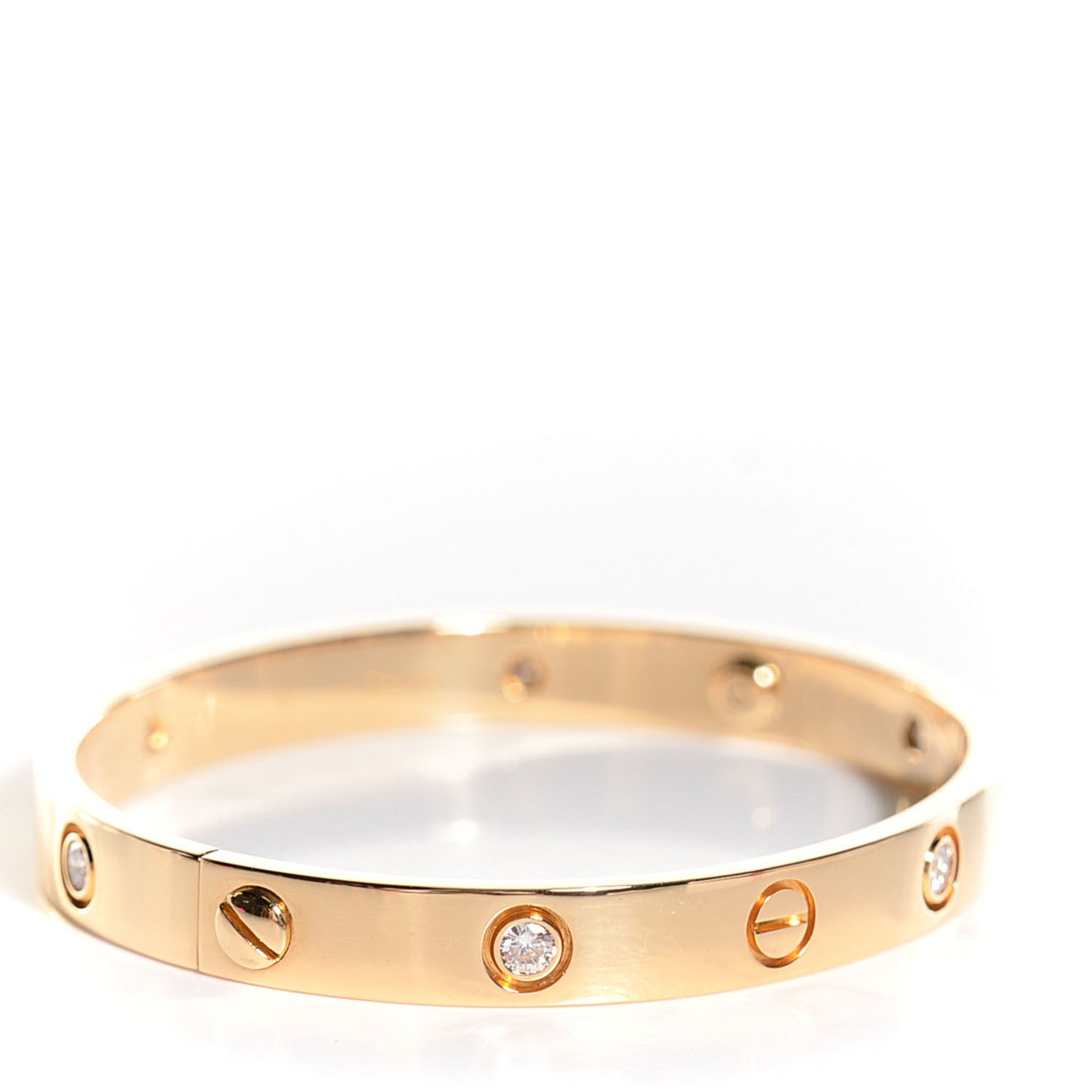 18K Yellow Gold 6 Diamond LOVE Bracelet 16