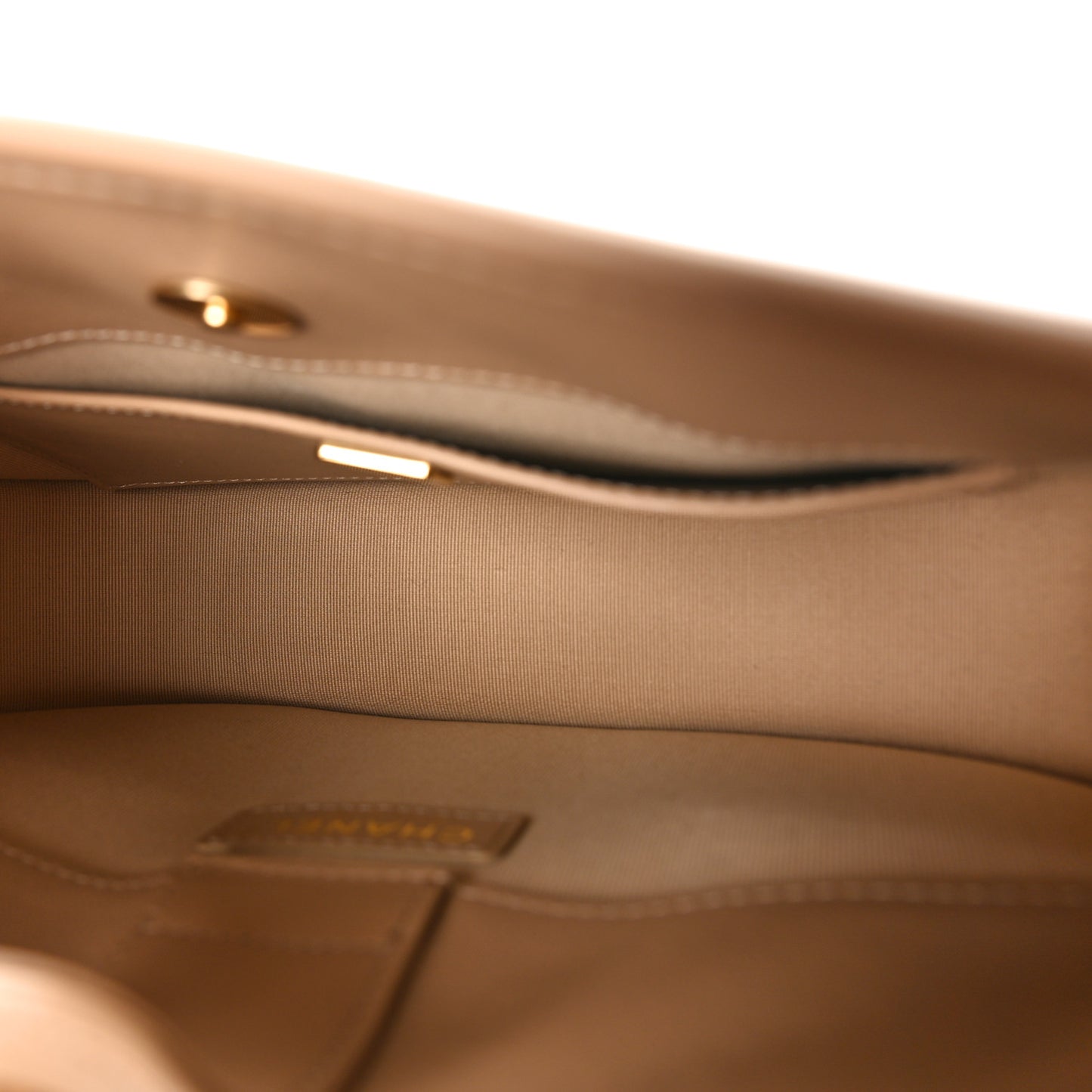 Calfskin Quilted CC Hobo Handbag Beige