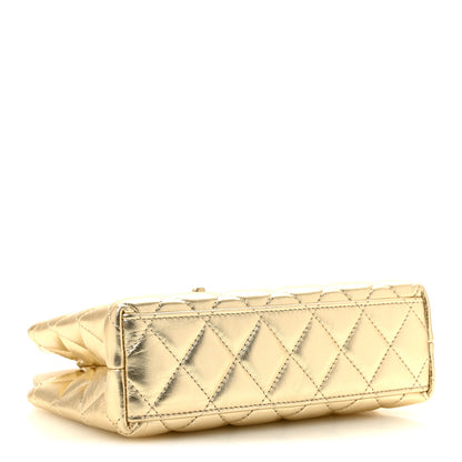 Chanel Metallic Shiny Aged Calfskin Quilted Nano Kelly Shopper Gold 4 of 11
