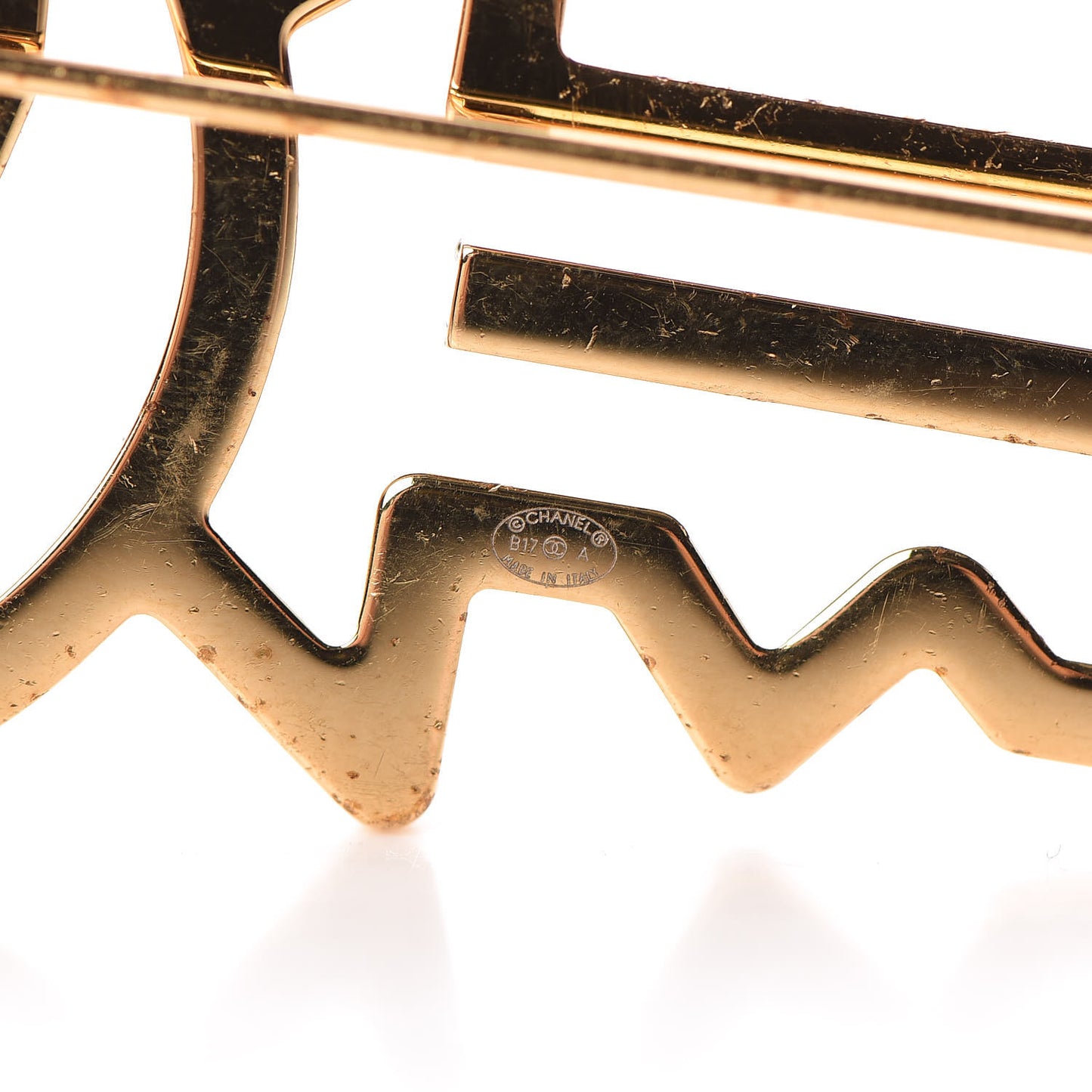 Crystal CC Key Brooch Black Gold