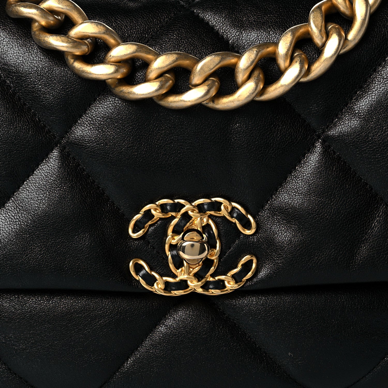 Chanel Lambskin Quilted Large Chanel 19 Flap Black 8 of 11