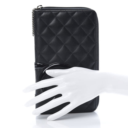 Chanel Calfskin Cambon Zip Around Organizer Wallet Black 2 of 9