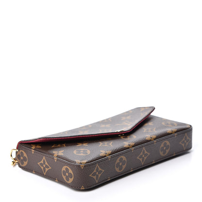 Louis Vuitton Monogram Pochette Felicie Chain Wallet Fuchsia 3 of 11