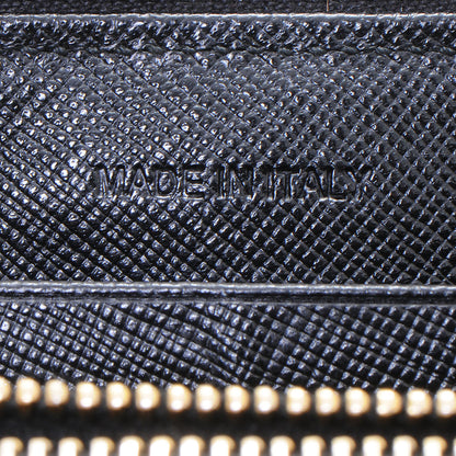 Prada Saffiano Metal Zip Around Wallet Nero Black 7 of 7