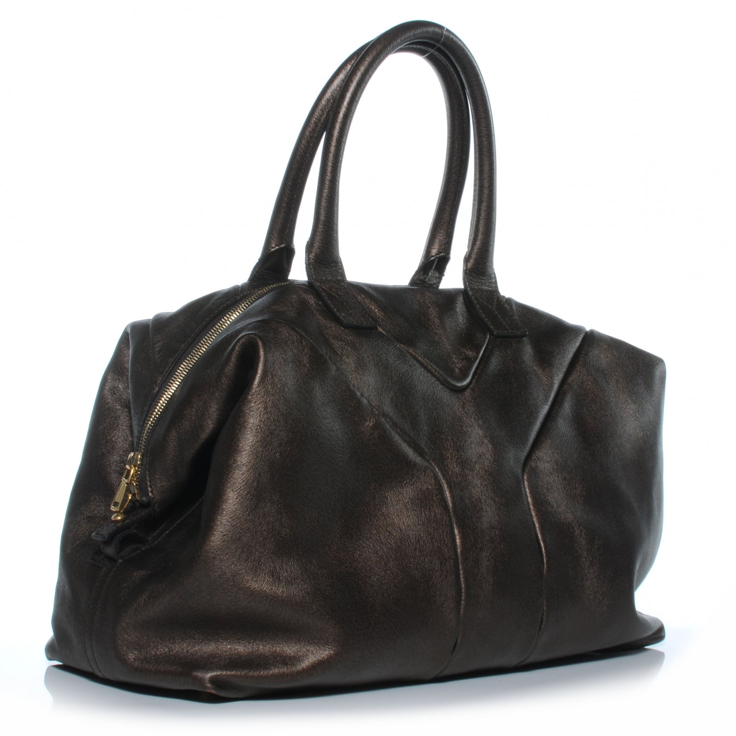 Saint Laurent Fur Embossed Medium Easy Sac Brown 3 of 7