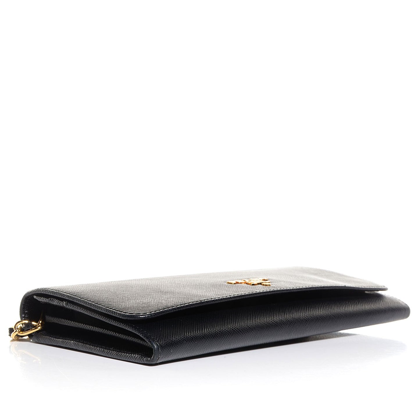 Saffiano Metal Oro Chain Wallet Nero Black