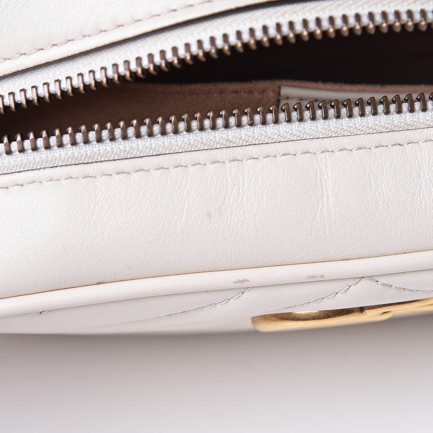 Calfskin Matelasse Mini GG Marmont Chain Shoulder Bag White
