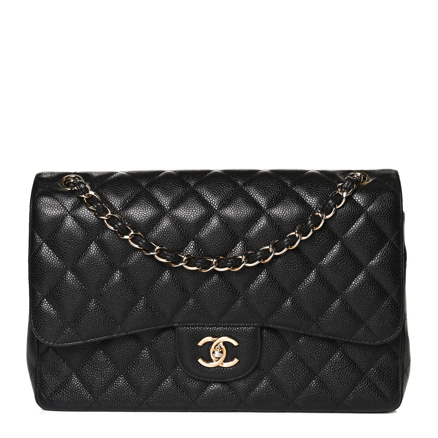 Chanel Caviar Quilted Jumbo Double Flap Black 2 of 13