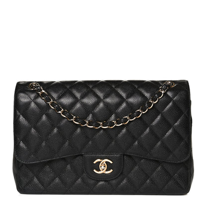 Chanel Caviar Quilted Jumbo Double Flap Black 2 of 13