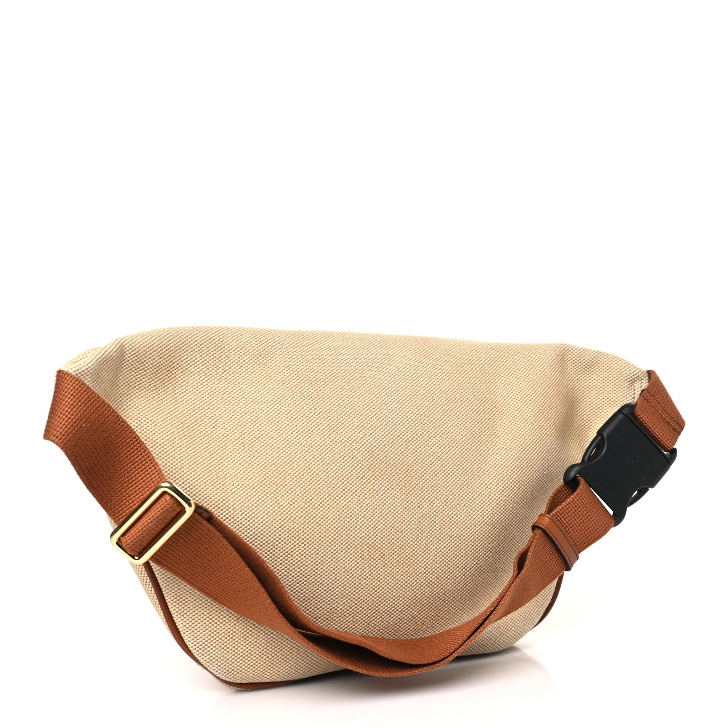 Vintage Canvas Web Belt Bag Sand Cuir