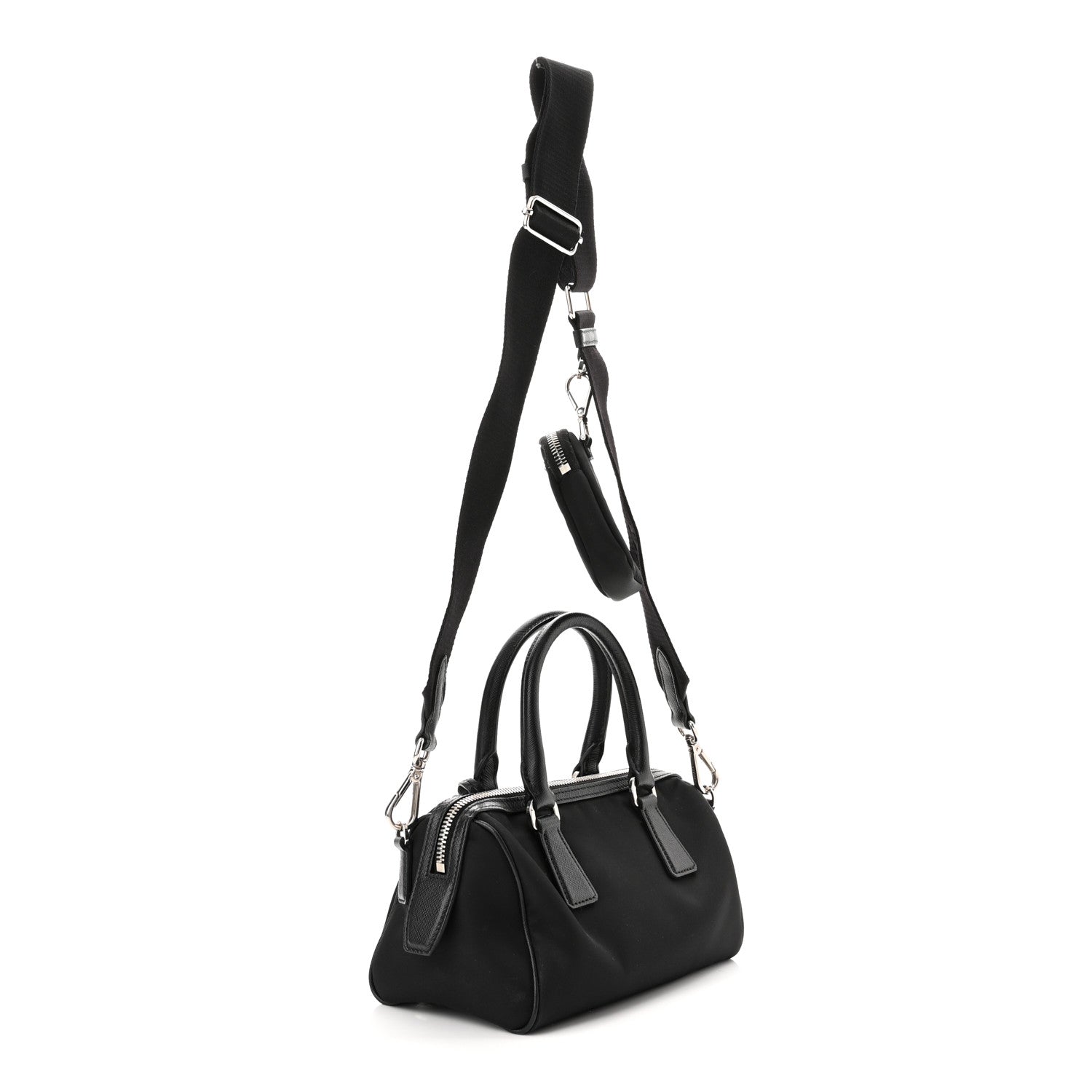 Prada Nylon Saffiano Re-Edition 2005 Top Handle Crossbody Bag Black 3 of 13