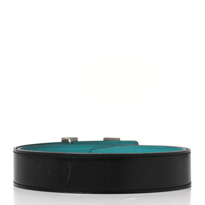 Hermes Box Swift 32mm Martelee Constance Belt 85 Black Turquoise 2 of 3