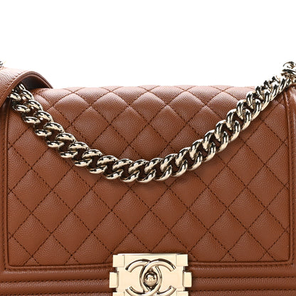 Chanel Caviar Quilted Medium Boy Flap Brown 8 of 10