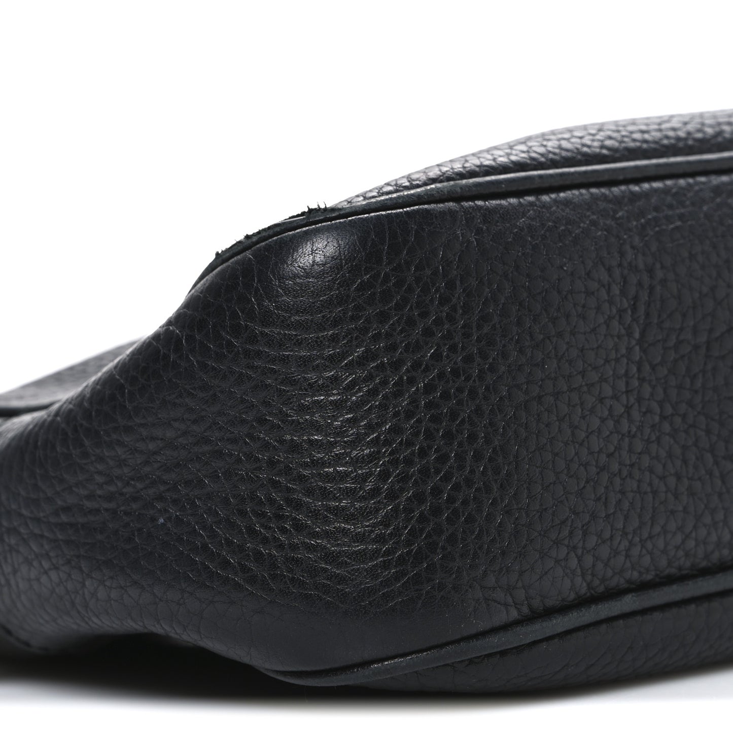 Pebbled Calfskin Small Soho Disco Bag Black