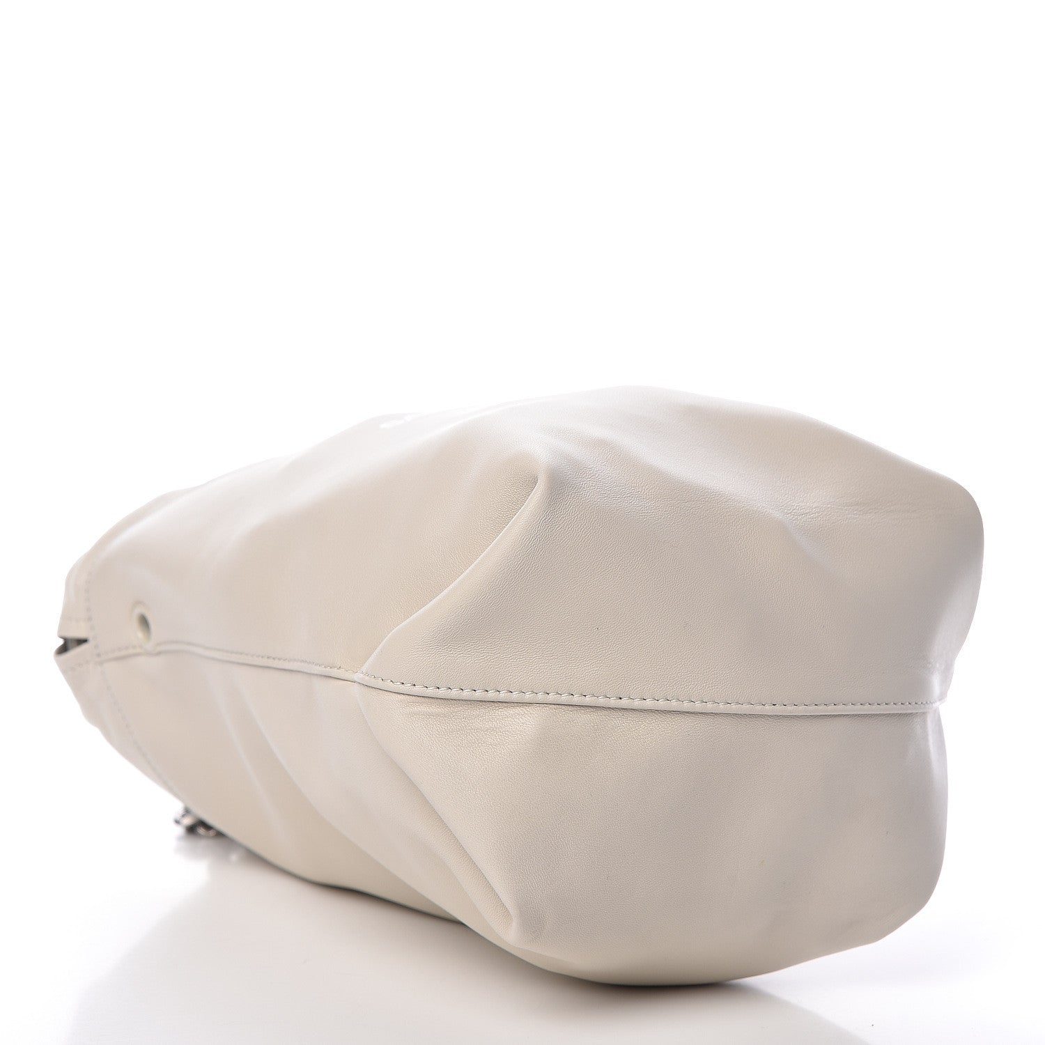 Saint Laurent Lambskin Small Teddy Bucket Bag White 5 of 10