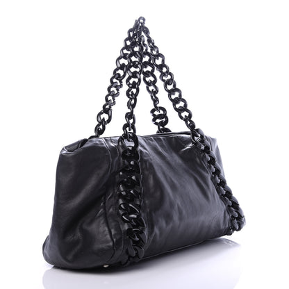 Chanel Calfskin Modern Chain Rhodoid East West Tote Black 3 of 10