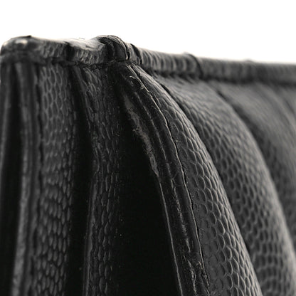 Saint Laurent Grain De Poudre Matelasse Chevron Monogram Credit Card Case Black 9 of 10