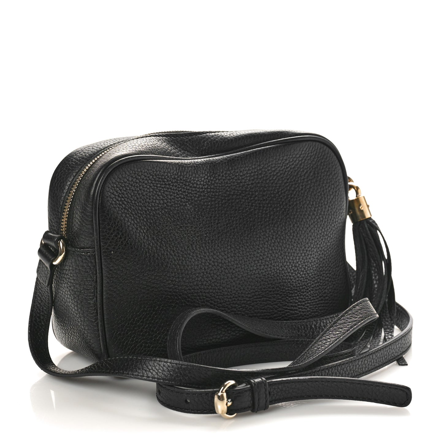 Pebbled Calfskin Small Soho Disco Bag Black