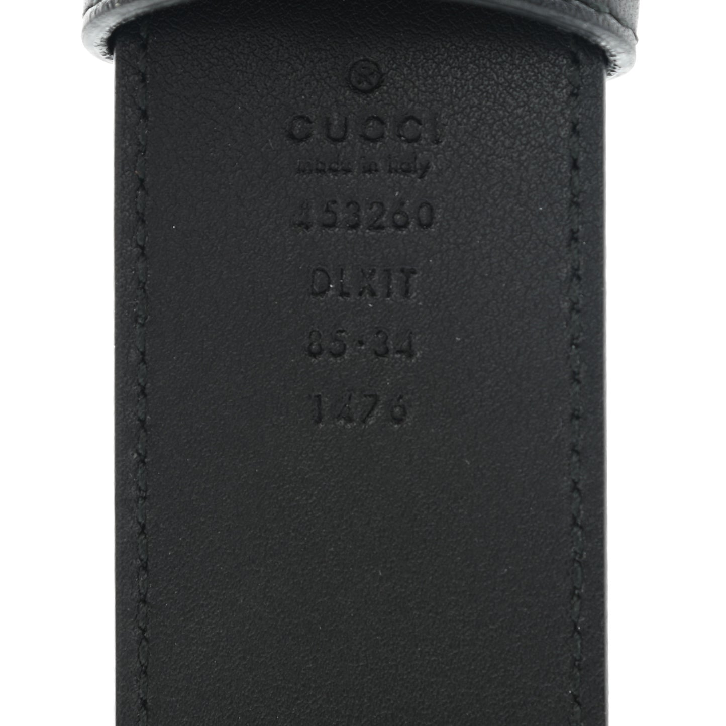 Moon Calfskin Pearl Double G 40mm Belt 85 34 Black Cream