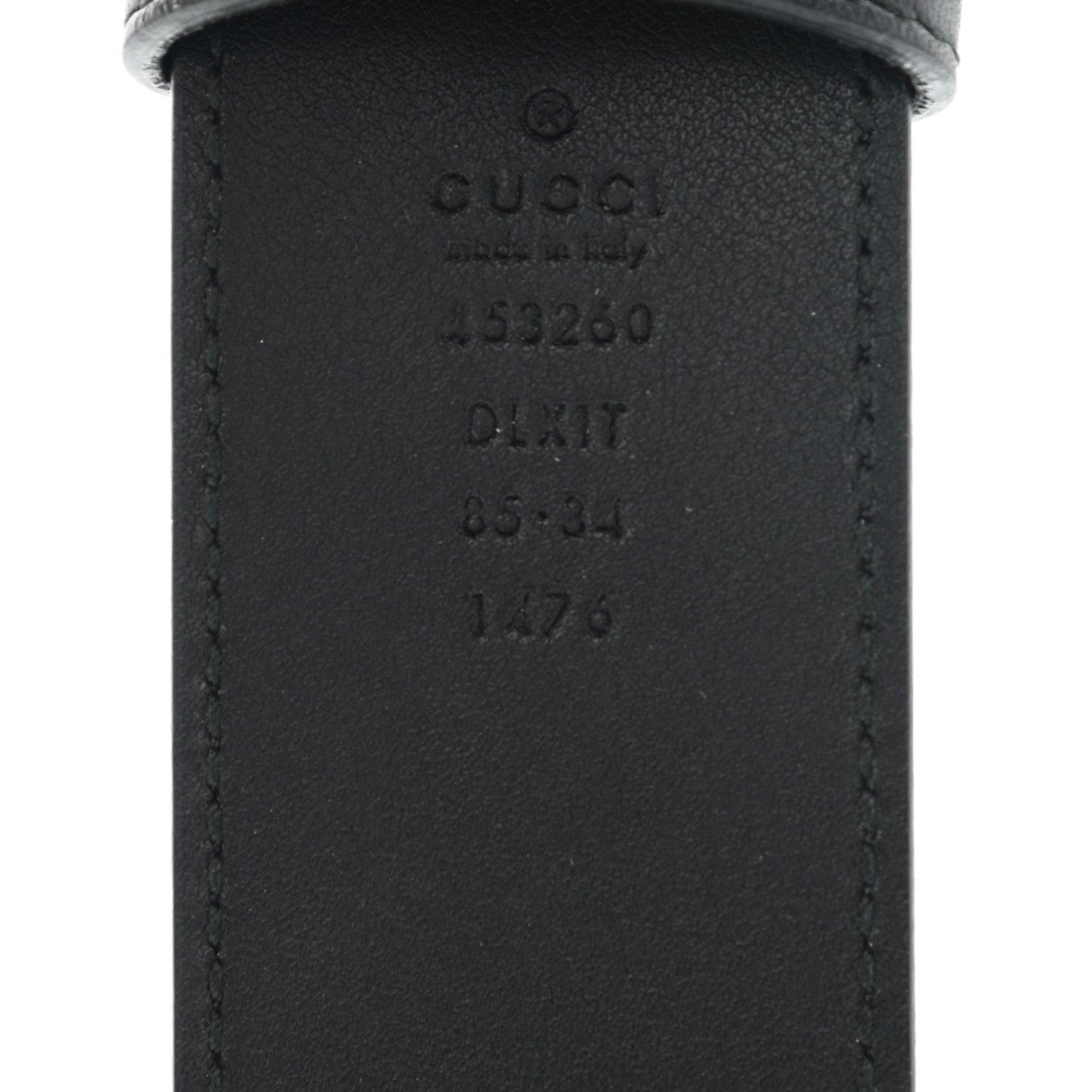 Gucci Moon Calfskin Pearl Double G 40mm Belt 85 34 Black Cream 3 of 5
