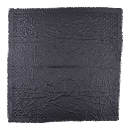 Louis Vuitton Silk Wool Monogram Shawl Charcoal Grey 1 of 4