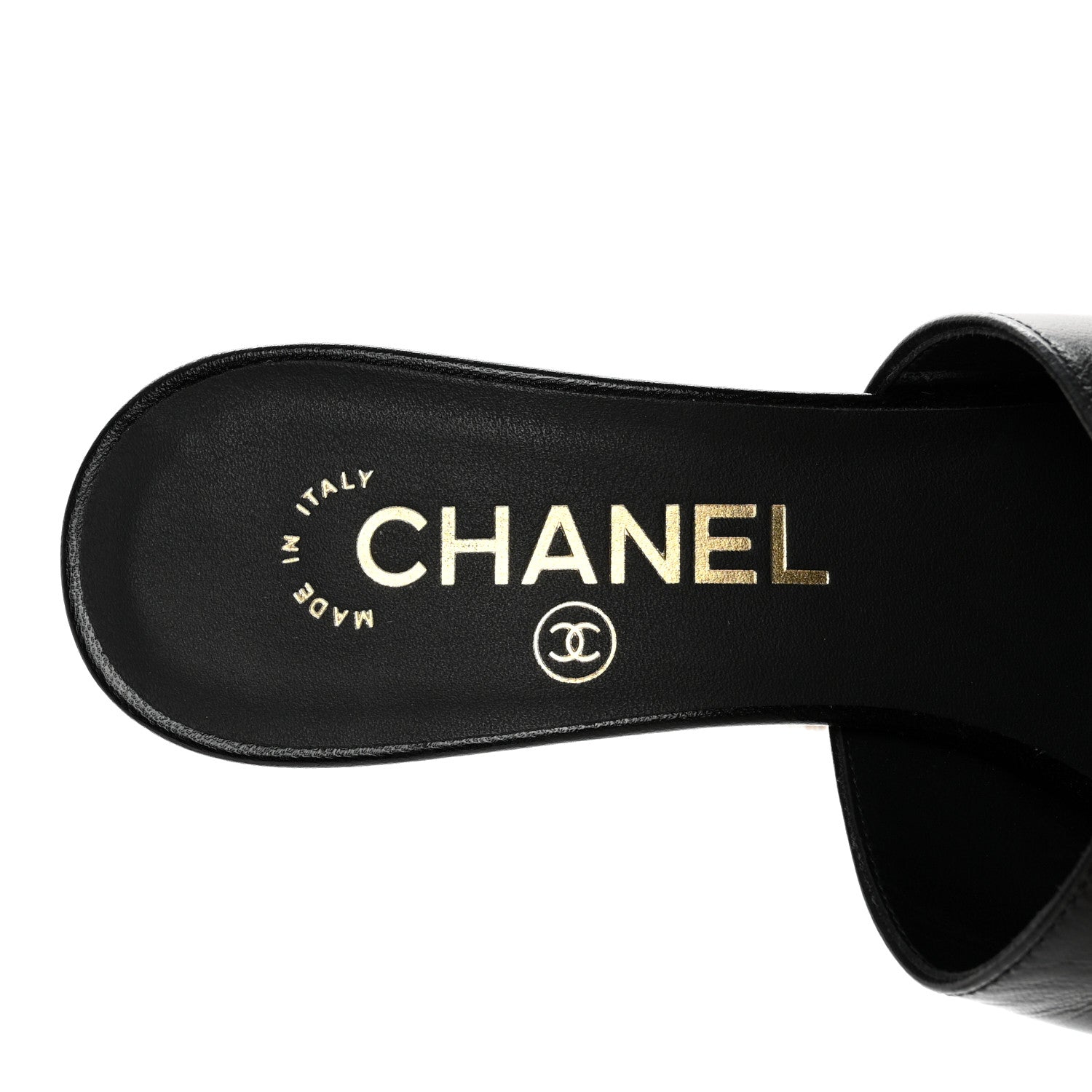 Chanel Shiny Goatskin Pearl Mule 36 Black 7 of 12