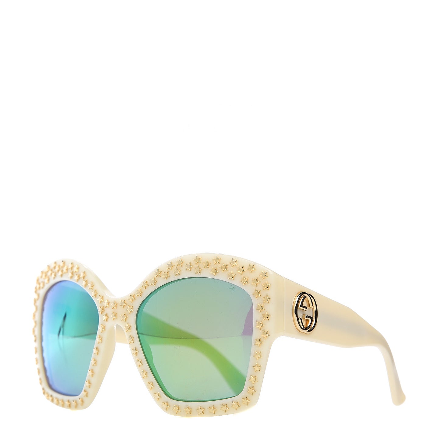 Square Frame Star Sunglasses GG 3870/S Ivory Gold