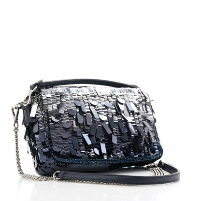 Fendi Sequin Paillettes Shiny Nappa Sex and the City Mini Baguette Midnight 3 of 10