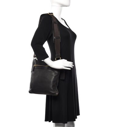 Prada Cervo Deerskin Flat Messenger Bag Ebano 2 of 9