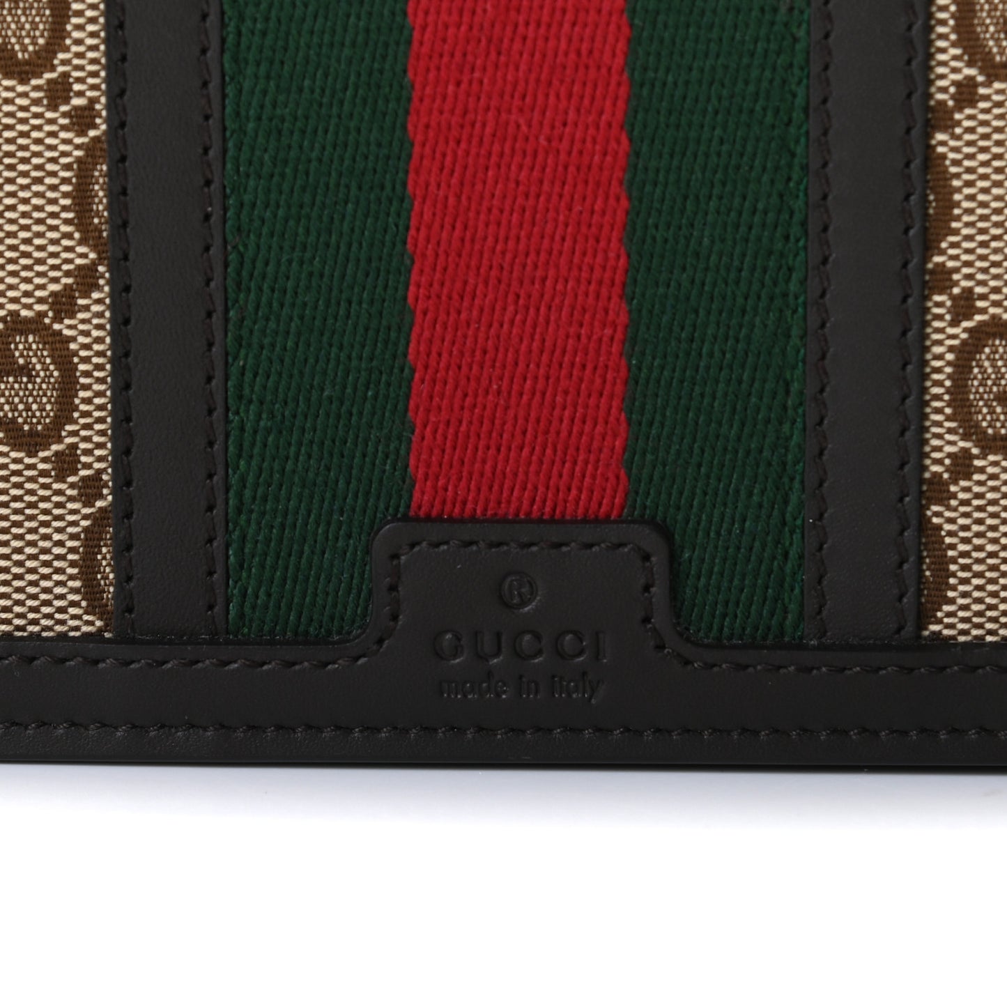 Monogram Web Strap Wallet Dark Brown