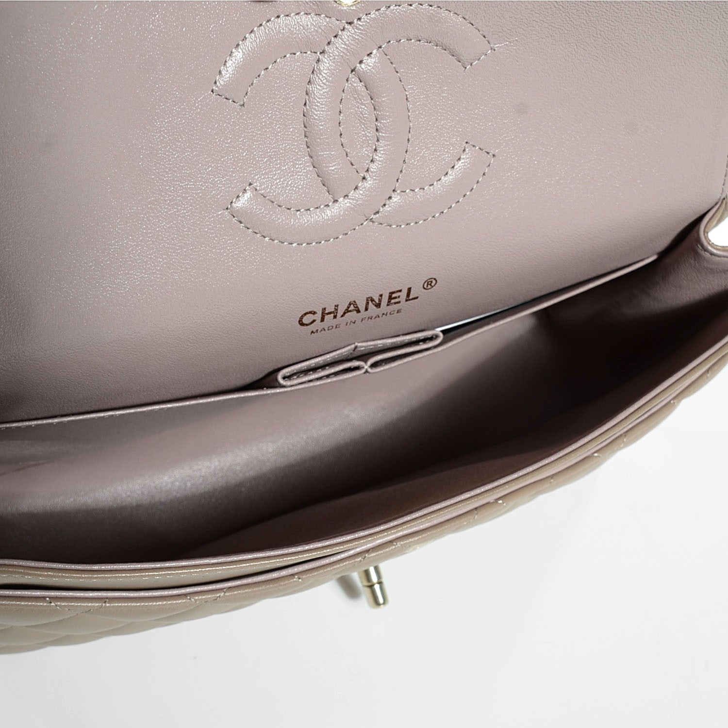 Chanel Lambskin Quilted Medium Double Flap Beige 5 of 7