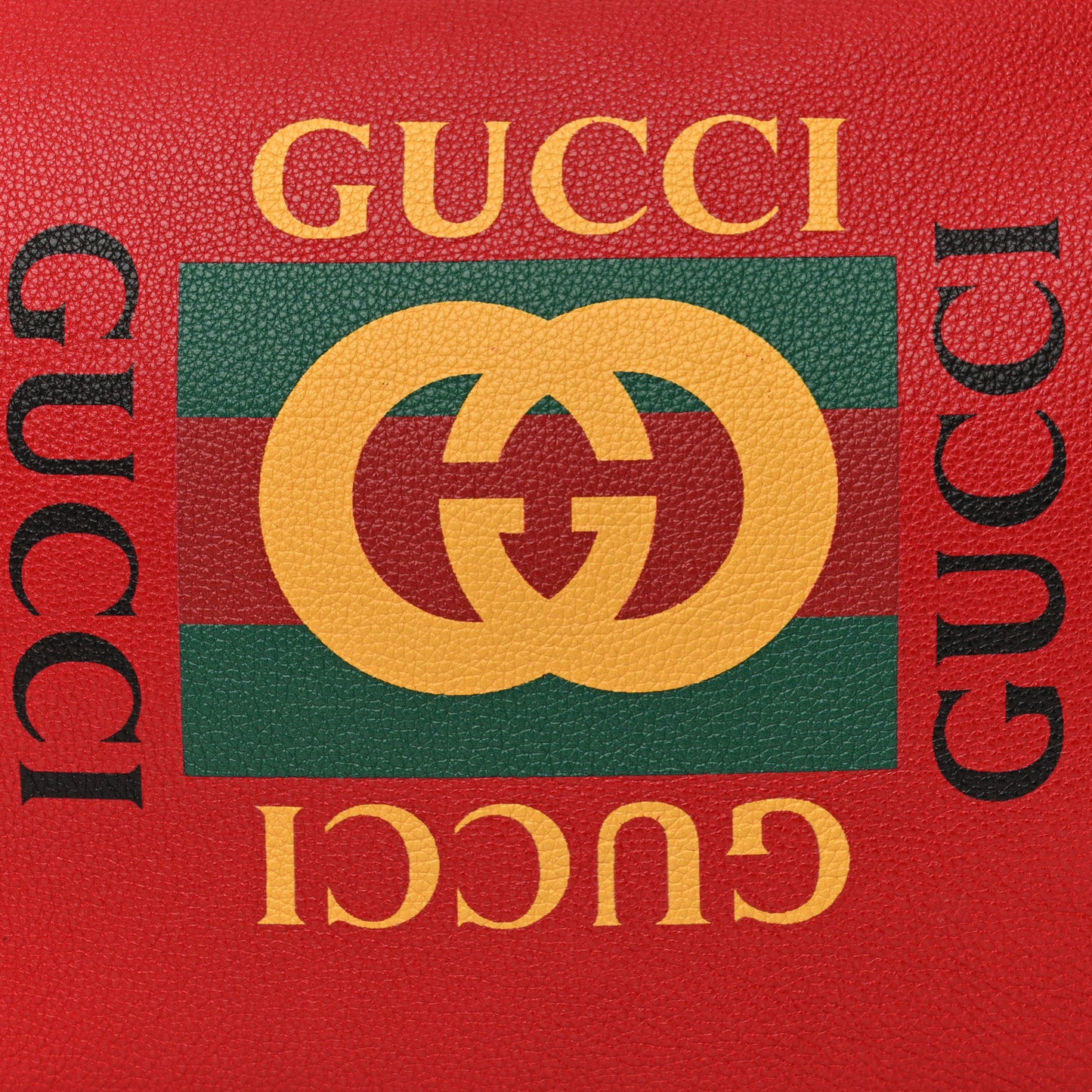 Grained Calfskin Logo Half Moon Hobo Red