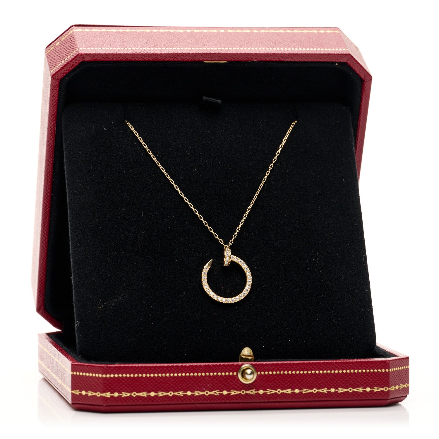 Cartier 18K Yellow Gold Diamond Juste Un Clou Paved Pendant Necklace 5 of 5