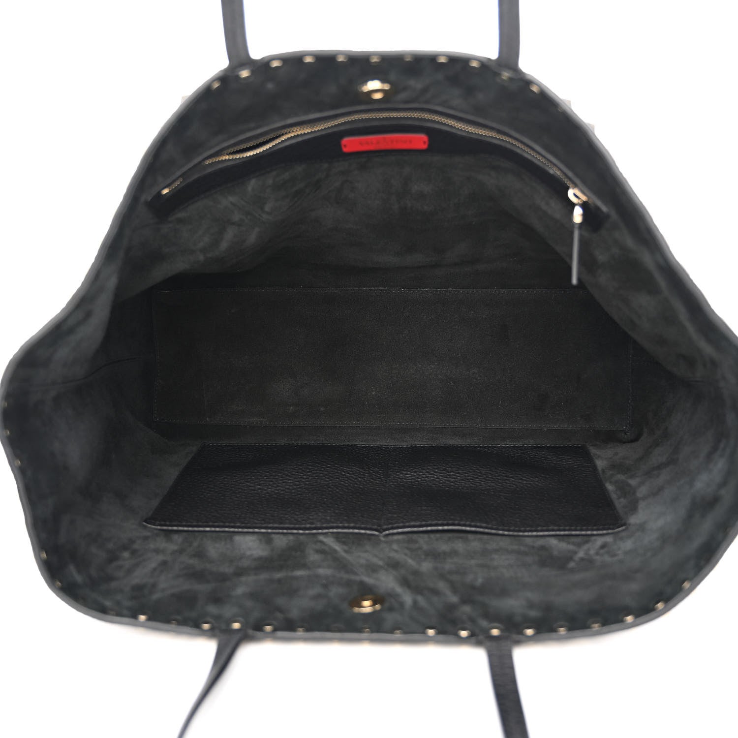Valentino Garavani Grained Calfskin Rockstud Shoulder Tote Black 5 of 13