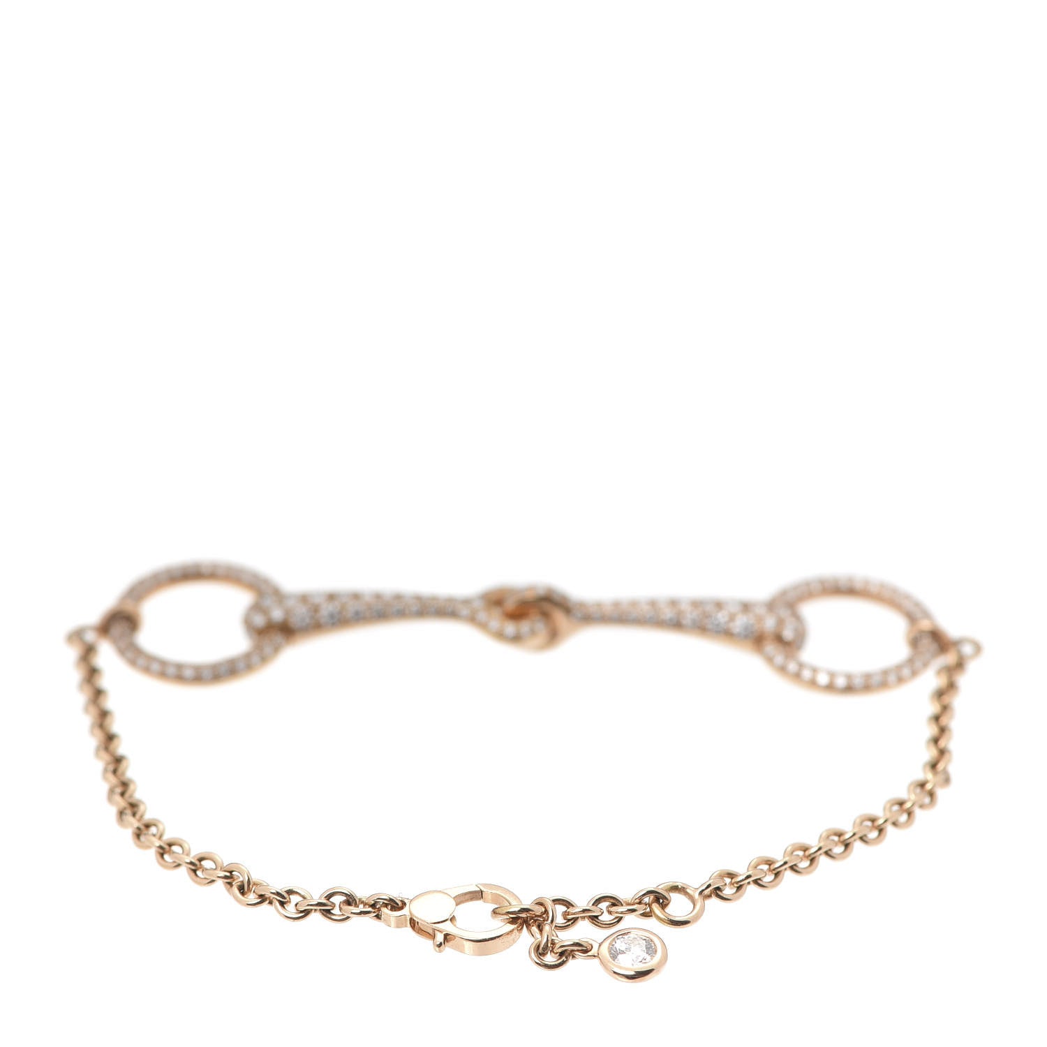Hermes 18K Rose Gold Diamond Filet d'Or TPM Bracelet SH 3 of 5