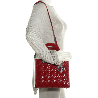 Christian Dior Patent Cannage Medium Lady Dior Red 2 of 9
