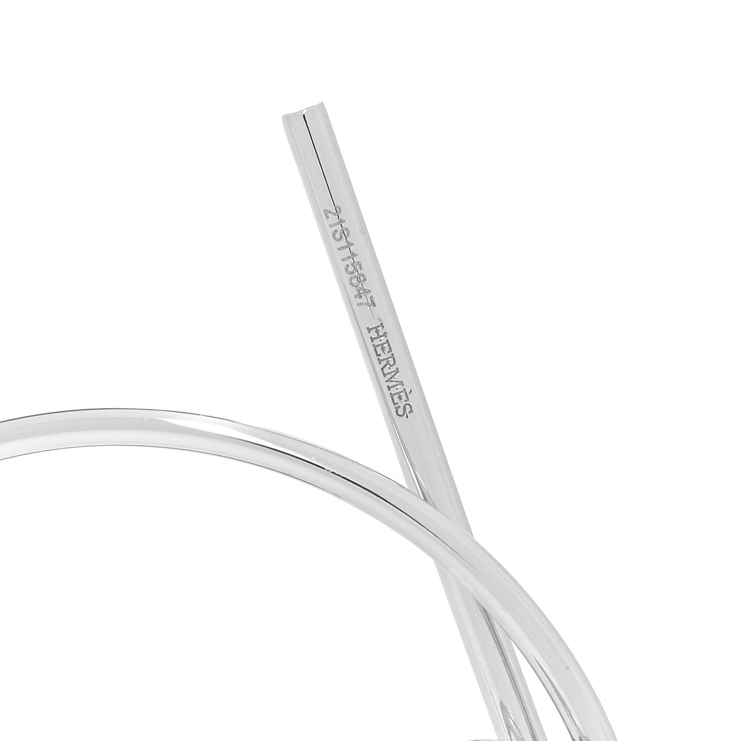 Hermes Sterling Silver MM Loop Earrings 5 of 7