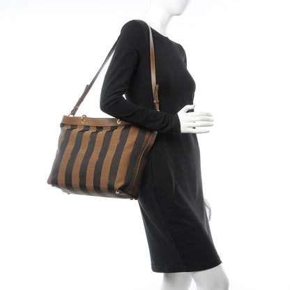 Fendi Pequin Vitello Shoulder Tote Tobacco Foresta 2 of 8
