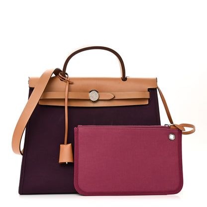 Hermes Toile Vache Hunter Herbag Zip 31 PM Cassis Fauve 6 of 12