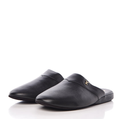 Louis Vuitton X SUPREME Lambskin Mens Hugh Slippers 6 Black 3 of 8