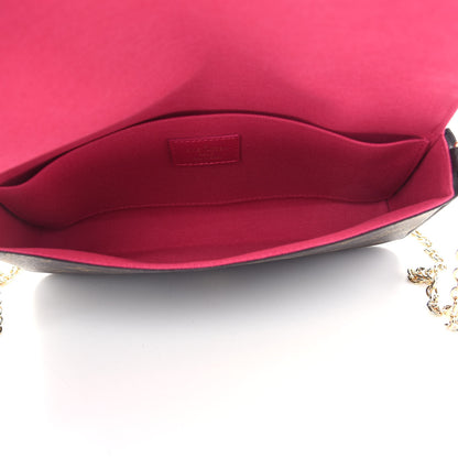 Louis Vuitton Monogram 2021 Christmas Animation Hollywood Pochette Felicie Chain Wallet Fuchsia 6 of 9