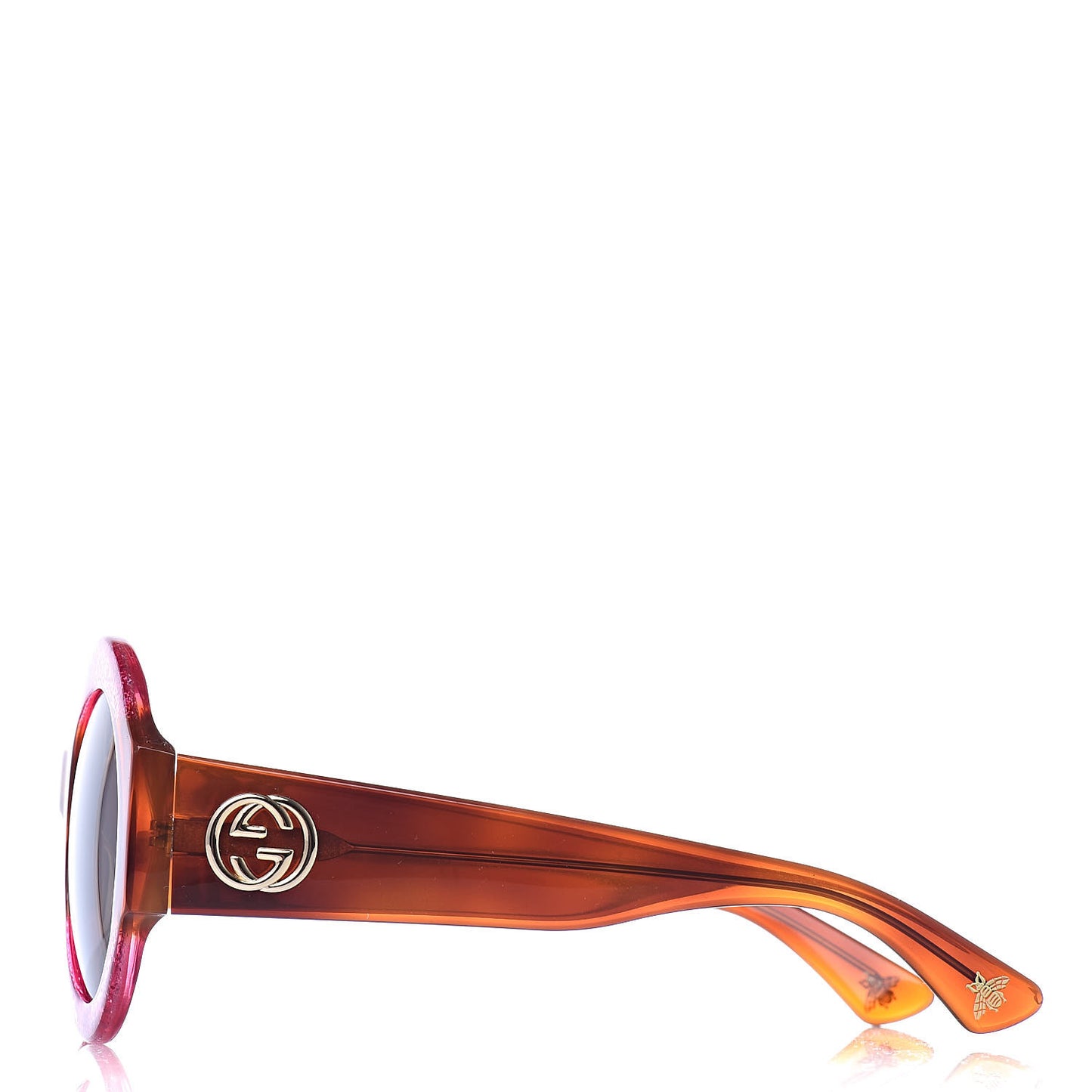 Acetate Round GG0084S Sunglasses Glitter Fuchsia