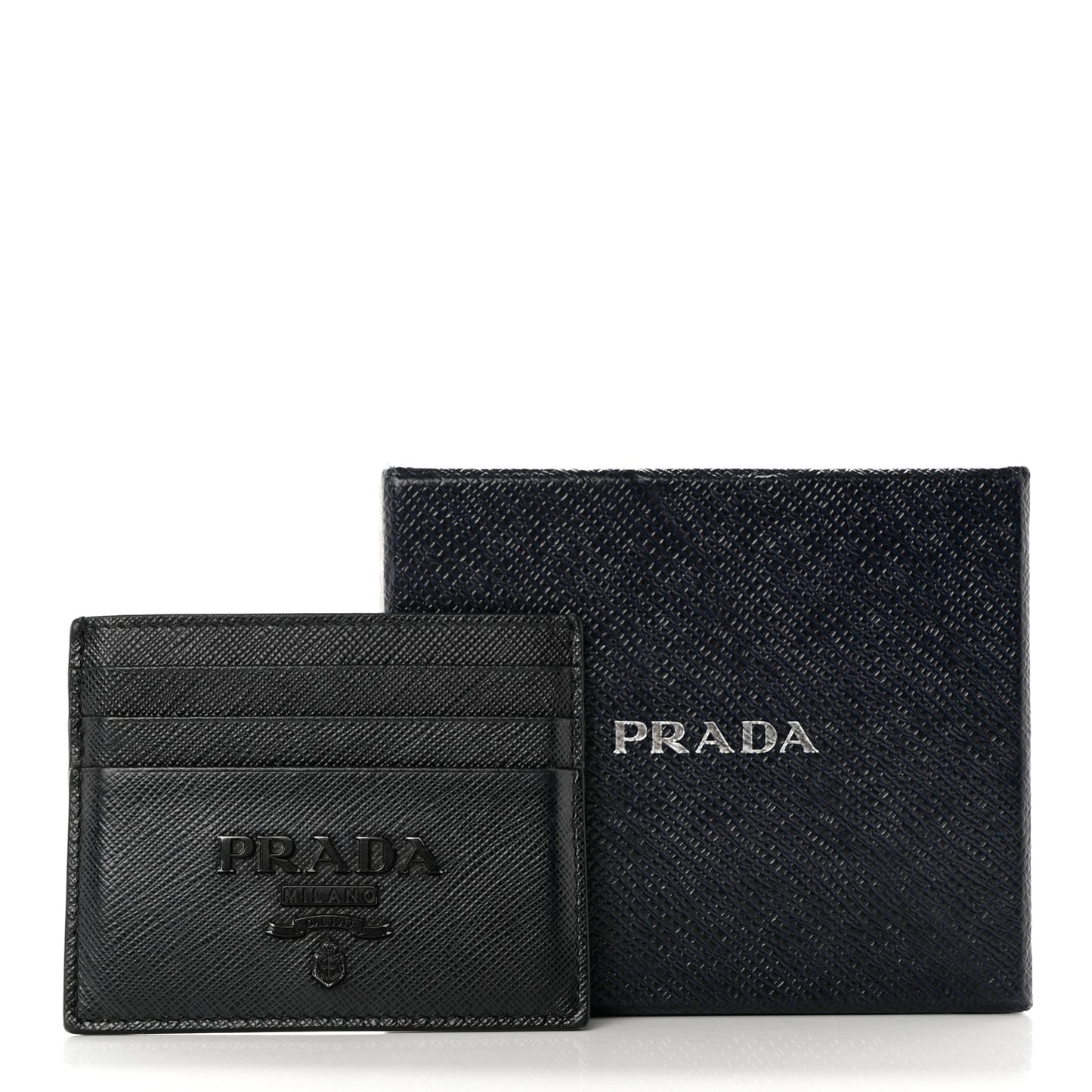 Saffiano Shine Monochrome Card Holder Black