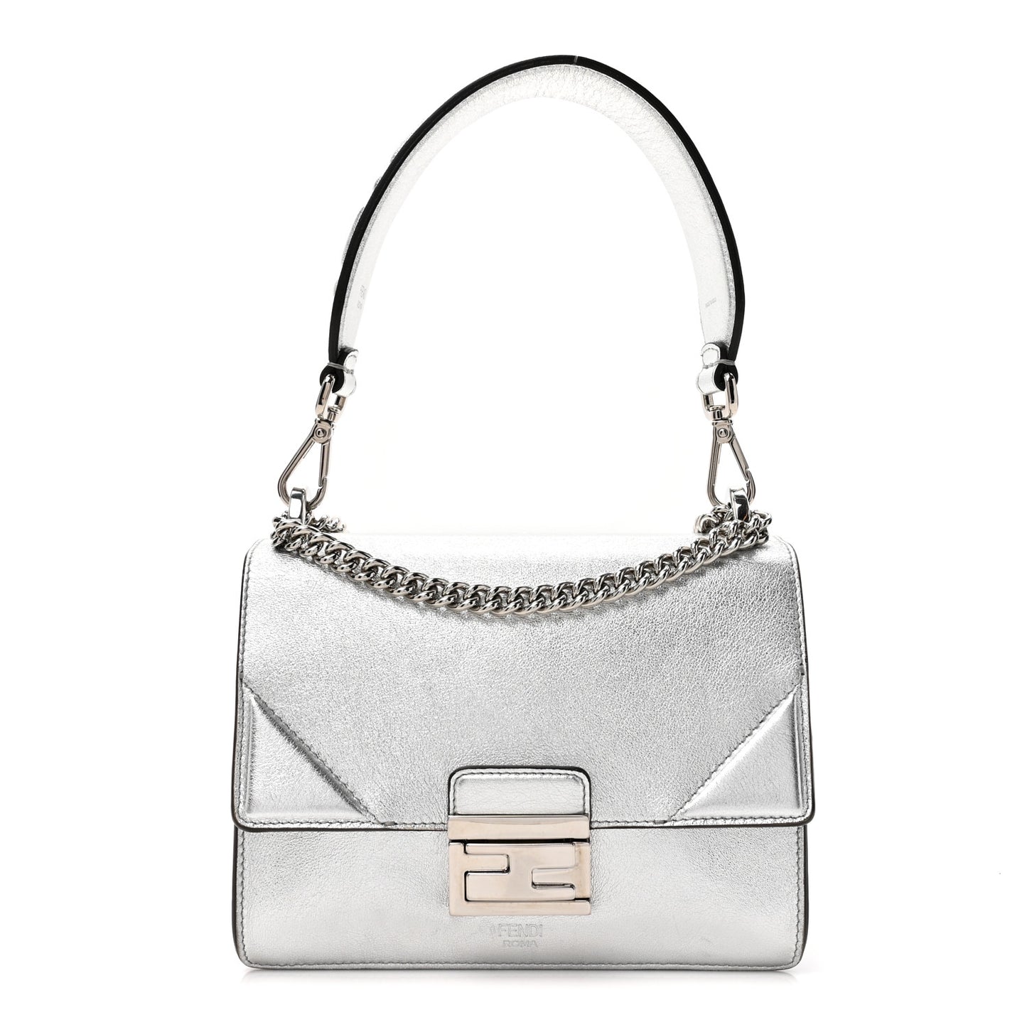 Vitello Catalan Mirror F is Fendi Small Kan U Shoulder Bag Argento