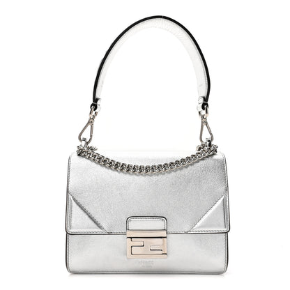 Fendi Vitello Catalan Mirror F is Fendi Small Kan U Shoulder Bag Argento 1 of 20
