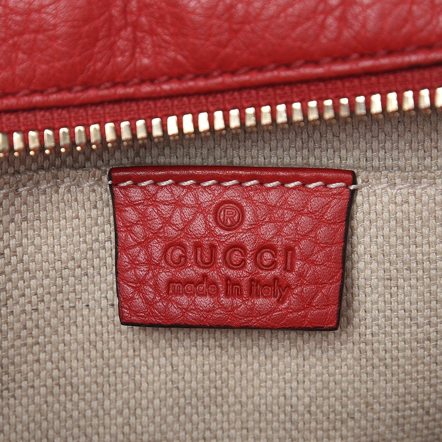 Gucci Pebbled Calfskin Small Soho Disco Bag Tabasco Red 6 of 8